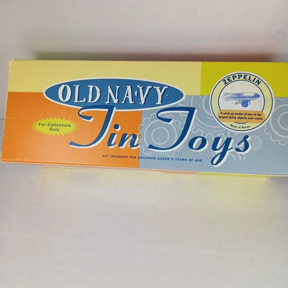 2004 Old Navy Aluminum Airship Graf Zeppelin Wind-Up Toy in Original Box WORKS!
